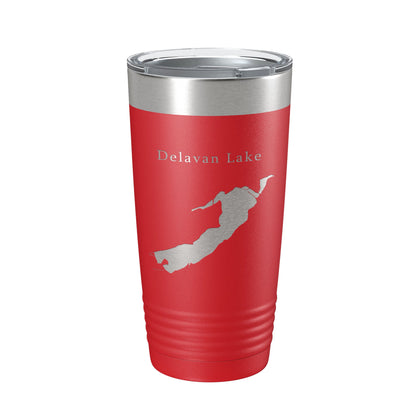 Delavan Lake Map Tumbler Travel Mug Insulated Laser Engraved Coffee Cup Wisconsin 20 oz-10