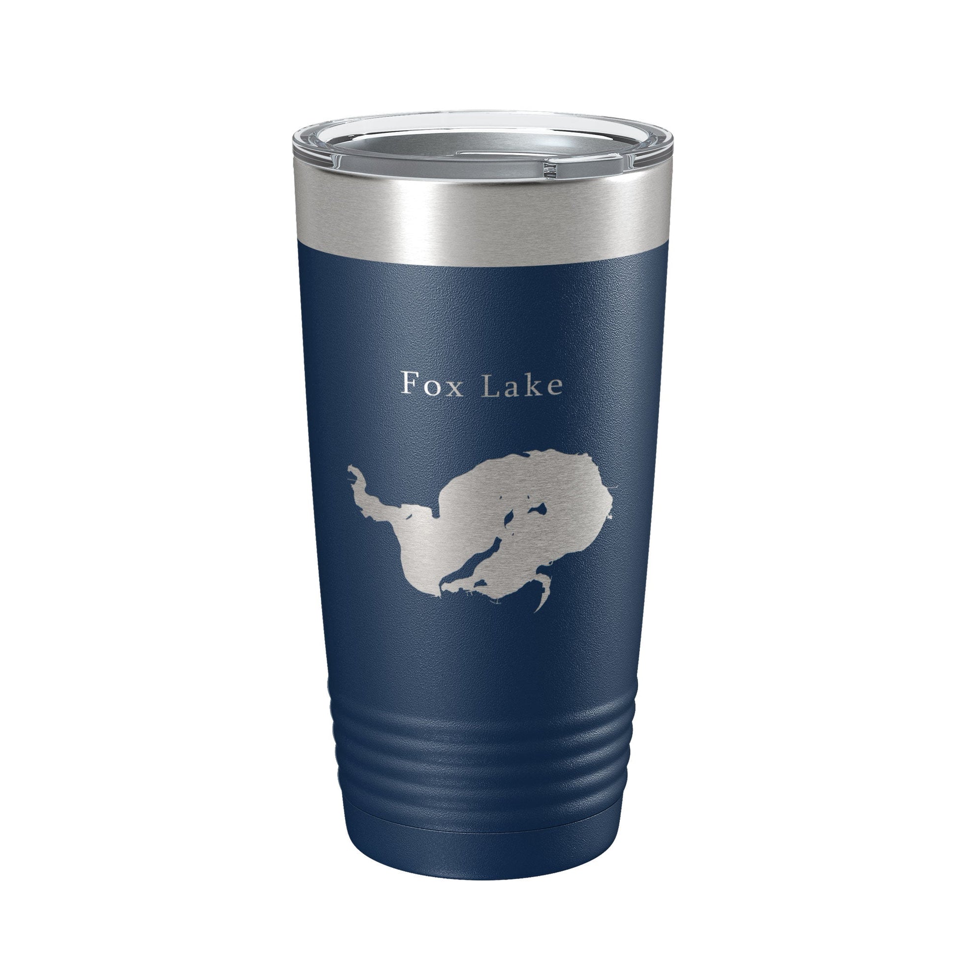 Fox Lake Map Tumbler Travel Mug Insulated Laser Engraved Coffee Cup Wisconsin 20 oz-2