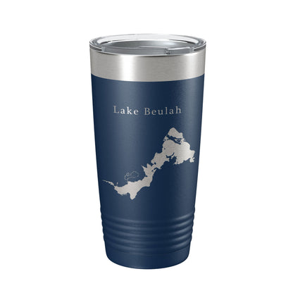 Lake Beulah Map Tumbler Travel Mug Insulated Laser Engraved Coffee Cup Wisconsin 20 oz-2
