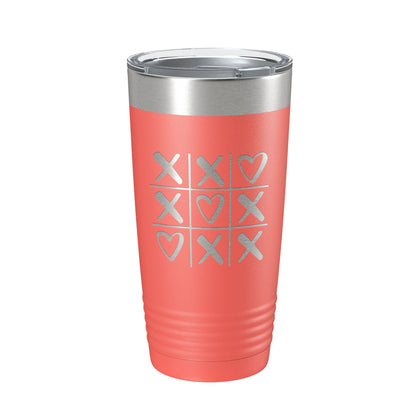Valentine's Day Tumbler Tic Tac Toe Hearts Travel Mug Insulated Laser Engraved Coffee Cup 20 oz-20