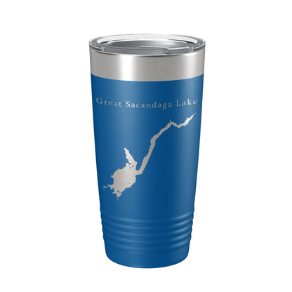 Great Sacandaga Lake Map Tumbler Travel Mug Insulated Laser Engraved Coffee Cup New York 20 oz-6