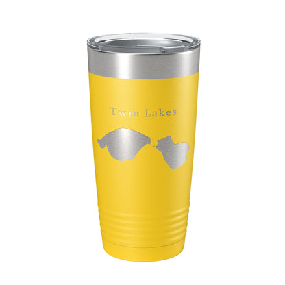 Twin Lakes Map Tumbler Travel Mug Insulated Laser Engraved Coffee Cup Lewiston Montmorency County Michigan 20 oz-4