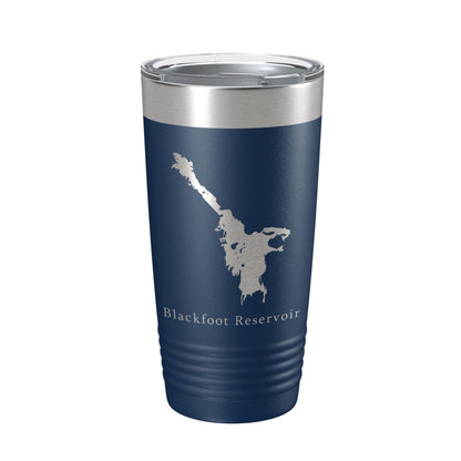 Blackfoot Reservoir Tumbler Lake Map Travel Mug Insulated Laser Engraved Coffee Cup Idaho 20 oz-2