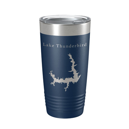 Lake Thunderbird Map Tumbler Travel Mug Insulated Laser Engraved Coffee Cup Oklahoma 20 oz-2