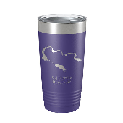 C. J. Strike Reservoir Tumbler Lake Map Travel Mug Insulated Laser Engraved Coffee Cup Snake River Boise Idaho 20 oz-15