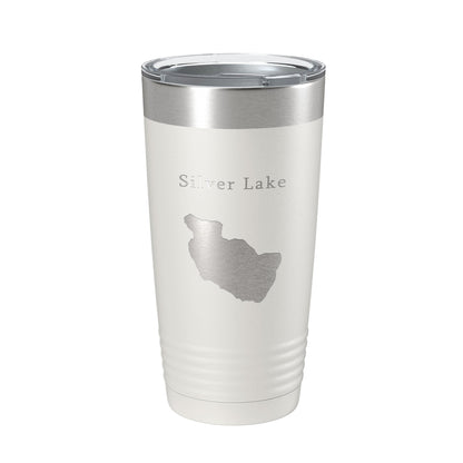 Silver Lake Map Tumbler Travel Mug Insulated Laser Engraved Coffee Cup Maine 20 oz-1