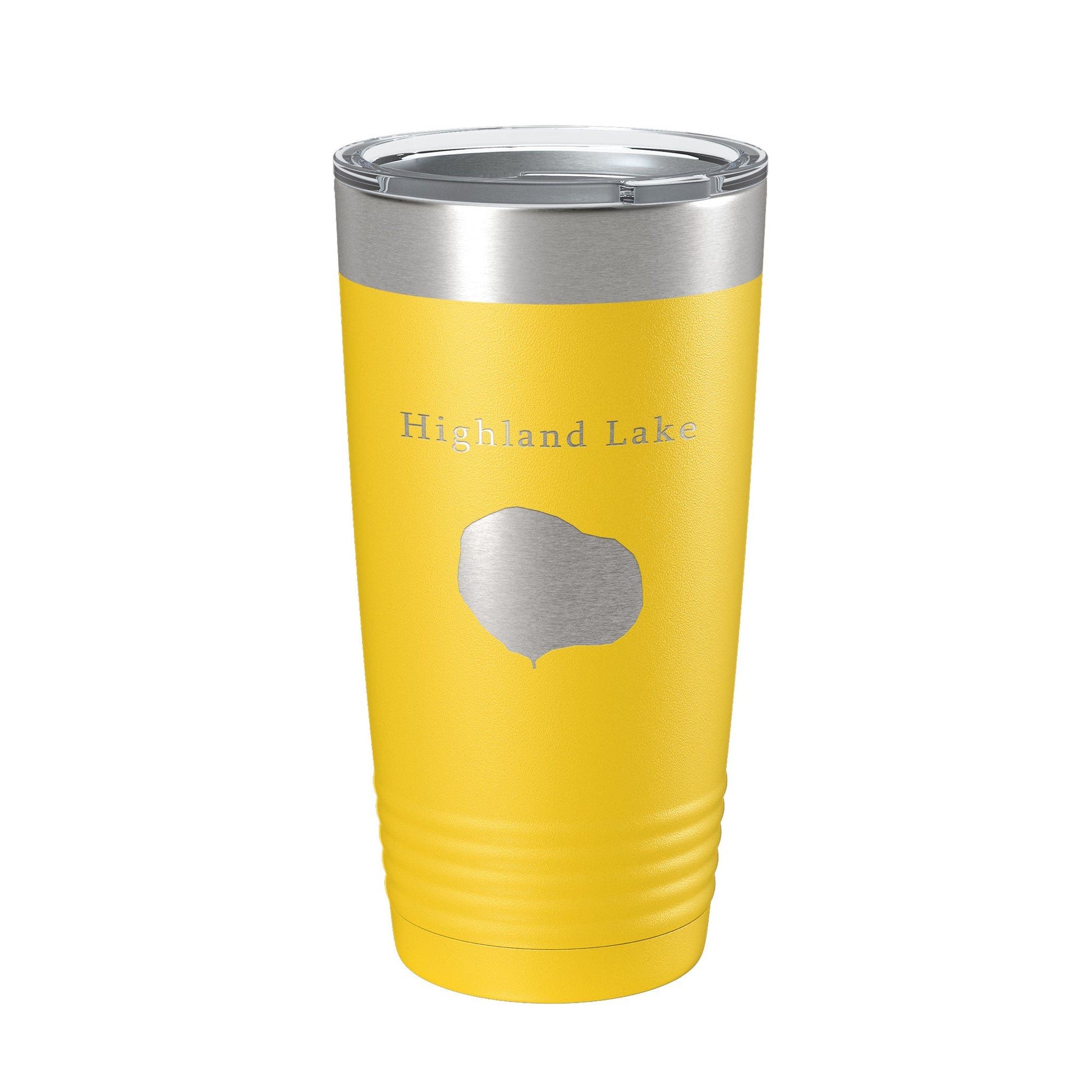 Highland Lake Map Tumbler Travel Mug Insulated Laser Engraved Coffee Cup Illinois 20 oz-4