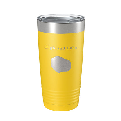 Highland Lake Map Tumbler Travel Mug Insulated Laser Engraved Coffee Cup Illinois 20 oz-4