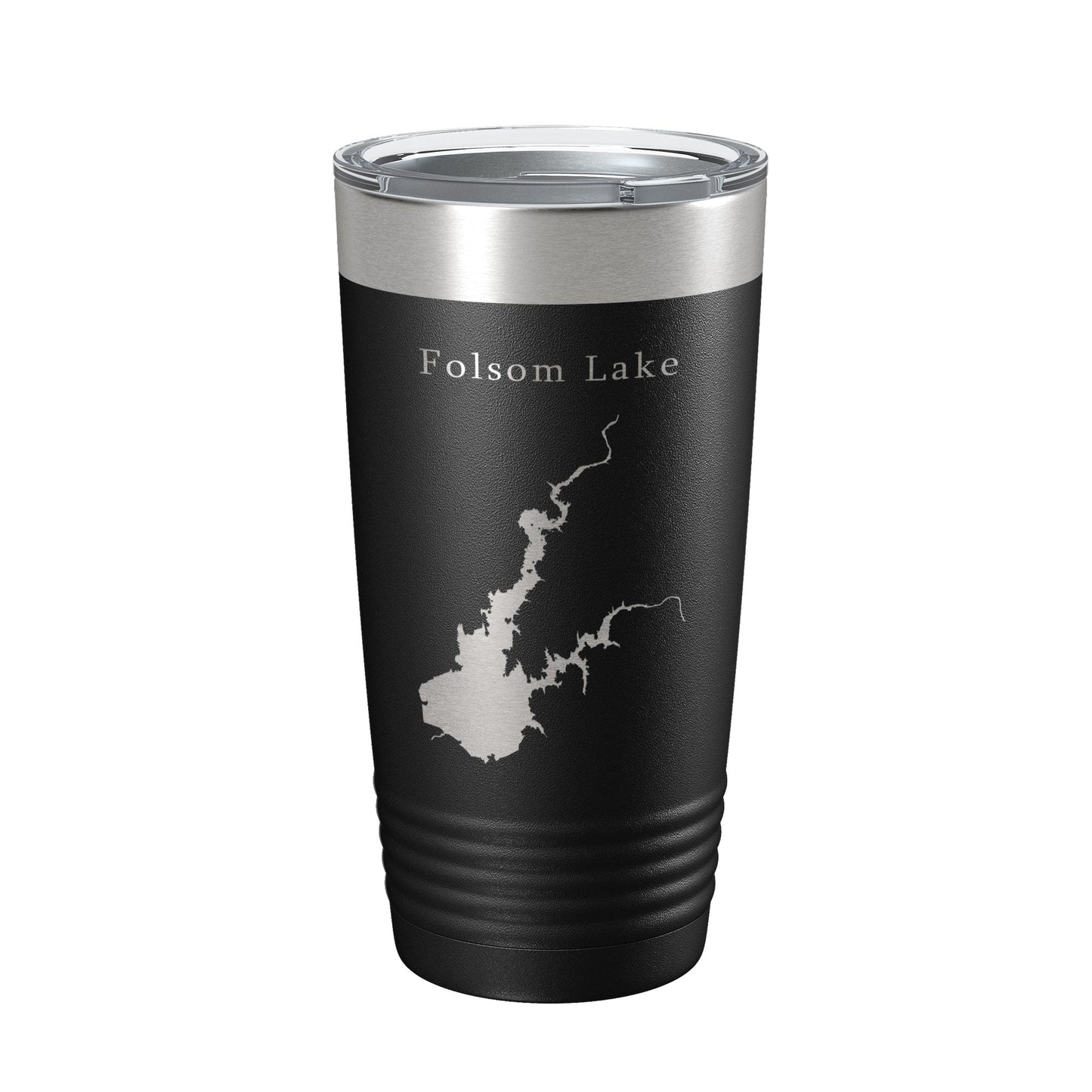 Folsom Lake Map Tumbler Travel Mug Insulated Laser Engraved Coffee Cup California 20 oz-0