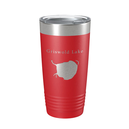 Griswold Lake Map Tumbler Travel Mug Insulated Laser Engraved Coffee Cup Illinois 20 oz-10