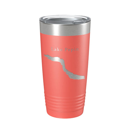 Lake Pepin Map Tumbler Travel Mug Insulated Laser Engraved Coffee Cup Minnesota Wisconsin 20 oz-20