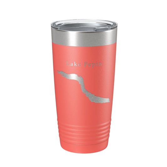 Lake Pepin Map Tumbler Travel Mug Insulated Laser Engraved Coffee Cup Minnesota Wisconsin 20 oz-20