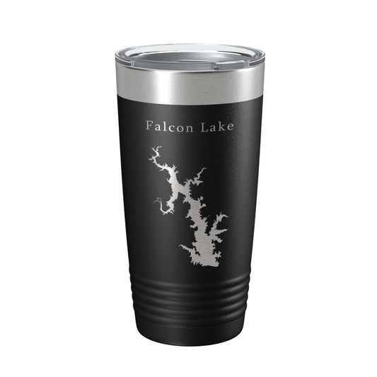 Falcon Lake International Reservoir Lago Map Tumbler Travel Mug Insulated Laser Engraved Coffee Cup Texas 20 oz-0