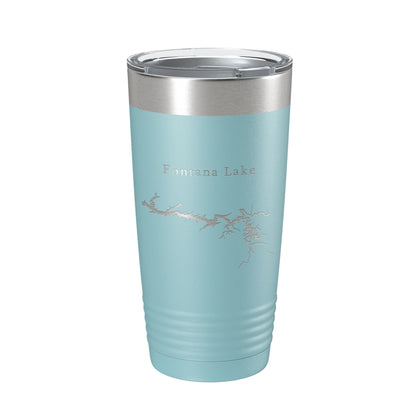 Fontana Lake Map Tumbler Travel Mug Insulated Laser Engraved Coffee Cup North Carolina 20 oz-13