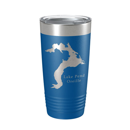 Lake Pend Oreille Map Tumbler Travel Mug Insulated Laser Engraved Coffee Cup Idaho 20 oz-6