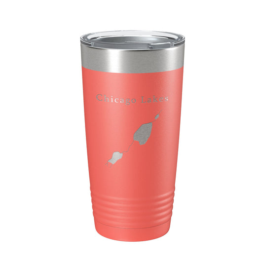 Chicago Lakes Map Tumbler Travel Mug Insulated Laser Engraved Coffee Cup Colorado 20 oz-20