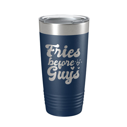 Fries Before Guys Tumbler Funny Galentine's Day Travel Mug Valentine's Single Insulated Laser Engraved Coffee Cup Retro 20 oz-8