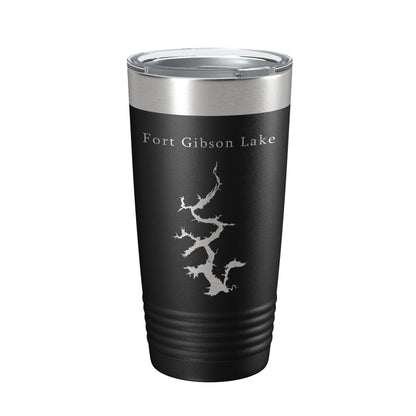 Fort Gibson Lake Map Tumbler Travel Mug Insulated Laser Engraved Coffee Cup Oklahoma 20 oz-0