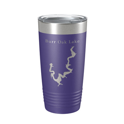 Burr Oak Lake Map Tumbler Travel Mug Insulated Laser Engraved Coffee Cup Ohio 20 oz-15