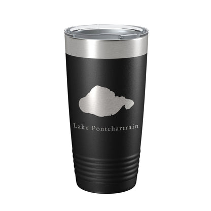 Lake Pontchartrain Map Tumbler Travel Mug Insulated Laser Engraved Coffee Cup New Orleans, Louisiana 20 oz-0