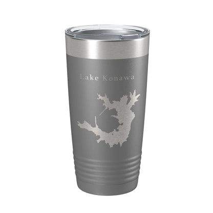 Lake Konawa Map Tumbler Travel Mug Insulated Laser Engraved Coffee Cup Oklahoma 20 oz-16