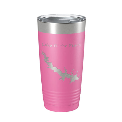 Lake O' the Pines Map Tumbler Travel Mug Insulated Laser Engraved Coffee Cup Texas 20 oz-11