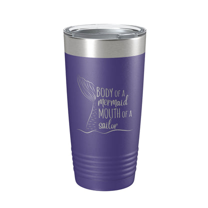 Funny Tumbler Gift for Women Body of a Mermaid Mouth of a Sailor Travel Mug Insulated Laser Engraved Coffee Cup Present Best Friend Sister 20 oz-15