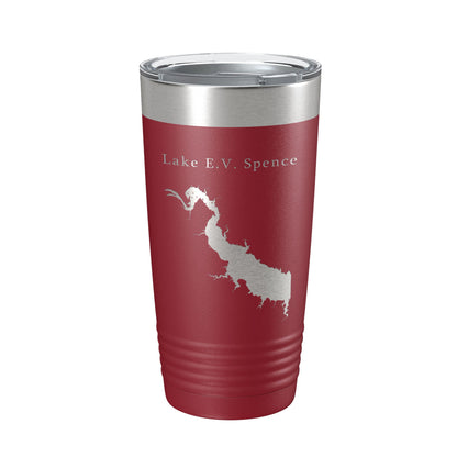 Lake E.V. Spence Reservoir Map Tumbler Travel Mug Insulated Laser Engraved Coffee Cup Texas 20 oz-18