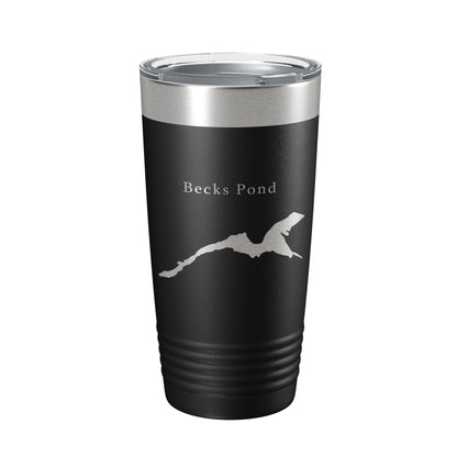Becks Pond Tumbler Lake Map Travel Mug Insulated Laser Engraved Coffee Cup Delaware 20 oz-0