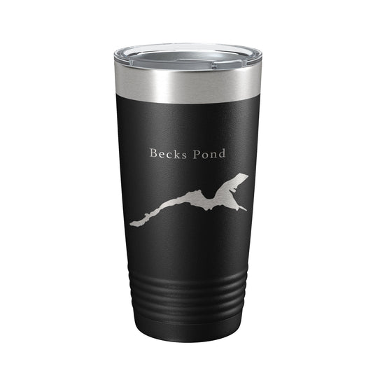 Becks Pond Tumbler Lake Map Travel Mug Insulated Laser Engraved Coffee Cup Delaware 20 oz-0
