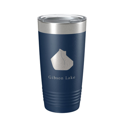 Gibson Lake Map Tumbler Travel Mug Insulated Laser Engraved Coffee Cup Indiana 20 oz-8