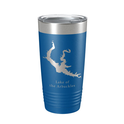 Lake of the Arbuckles Map Tumbler Travel Mug Insulated Laser Engraved Coffee Cup Oklahoma 20 oz-6
