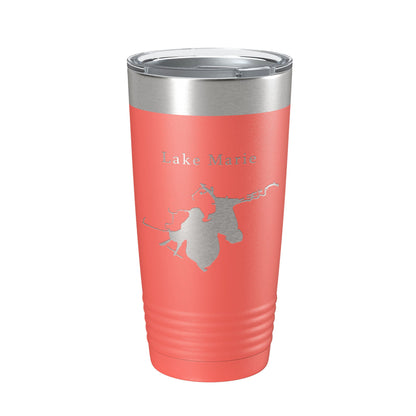 Lake Marie Map Tumbler Travel Mug Insulated Laser Engraved Coffee Cup Illinois 20 oz-20