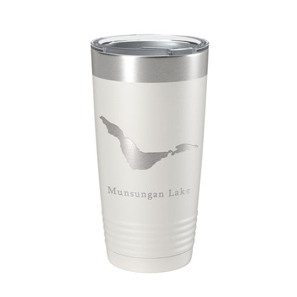 Munsungan Lake Map Tumbler Travel Mug Insulated Laser Engraved Coffee Cup Maine 20 oz-1