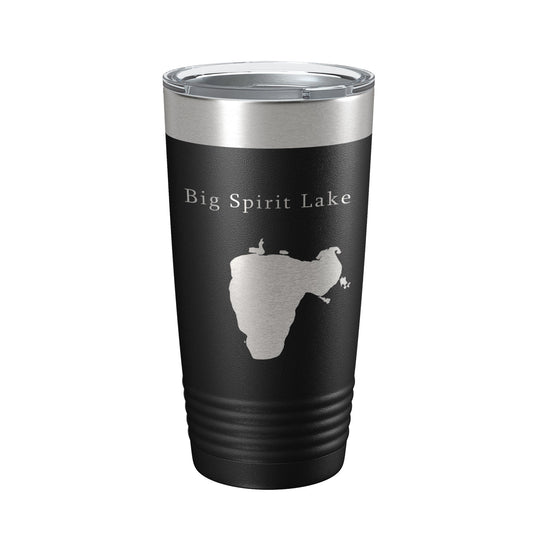 Big Spirit Lake Map Tumbler Travel Mug Insulated Laser Engraved Coffee Cup Iowa Minnesota 20 oz-0