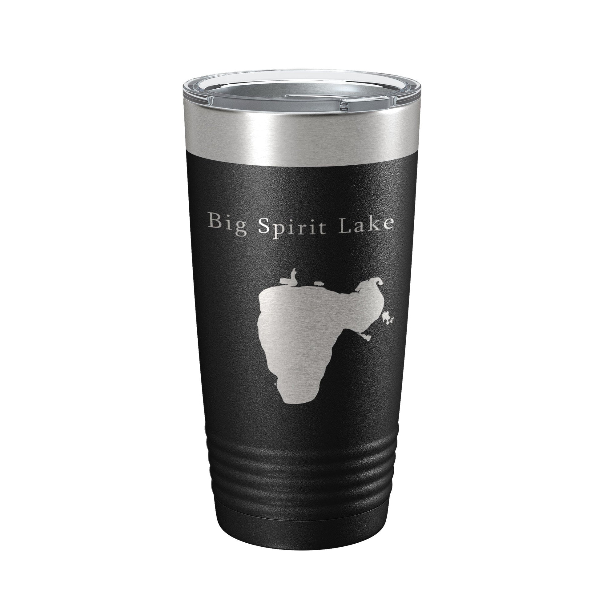 Big Spirit Lake Map Tumbler Travel Mug Insulated Laser Engraved Coffee Cup Iowa Minnesota 20 oz-5