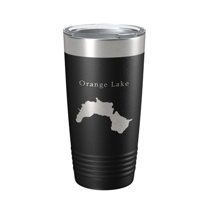 Orange Lake Map Tumbler Travel Mug Insulated Laser Engraved Coffee Cup Maine 20 oz-0