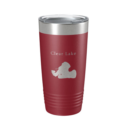 Clear Lake Map Tumbler Travel Mug Insulated Laser Engraved Coffee Cup Indiana 20 oz-18