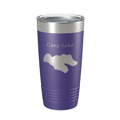 Carp Lake Map Tumbler Travel Mug Insulated Laser Engraved Coffee Cup Michigan 20 oz-15
