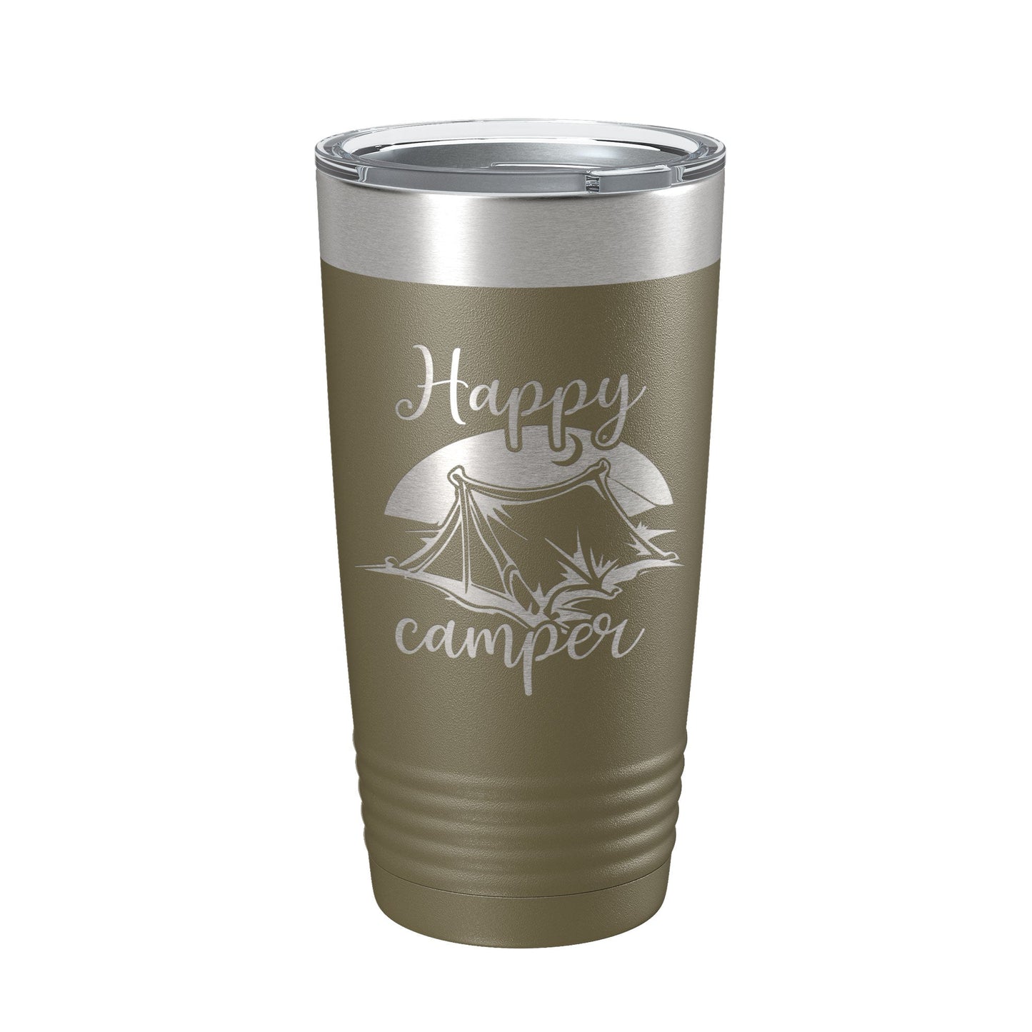 Happy Camper Tumbler Travel Mug Gift Insulated Laser Engraved Coffee Cup 20 oz-21