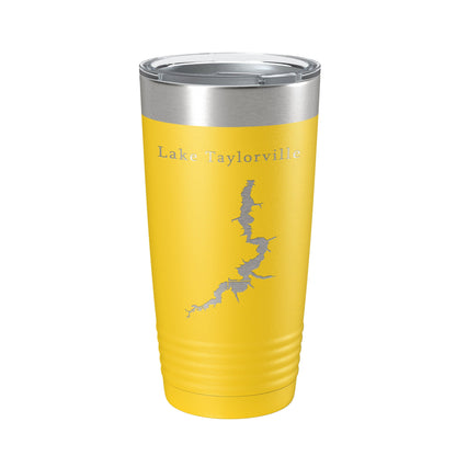 Lake Taylorville Map Tumbler Travel Mug Insulated Laser Engraved Coffee Cup Illinois 20 oz-19