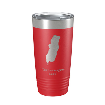 Cochnewagon Lake Pond Map Tumbler Travel Mug Insulated Laser Engraved Coffee Cup Maine 20 oz-10