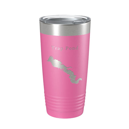 Trap Pond Tumbler Lake Map Travel Mug Insulated Laser Engraved Coffee Cup Delaware 20 oz-11
