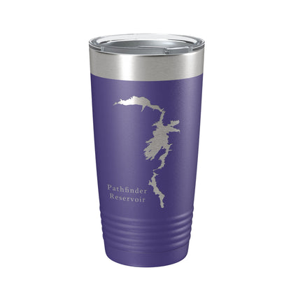 Pathfinder Reservoir Tumbler Lake Map Travel Mug Insulated Laser Engraved Coffee Cup Wyoming 20 oz-15