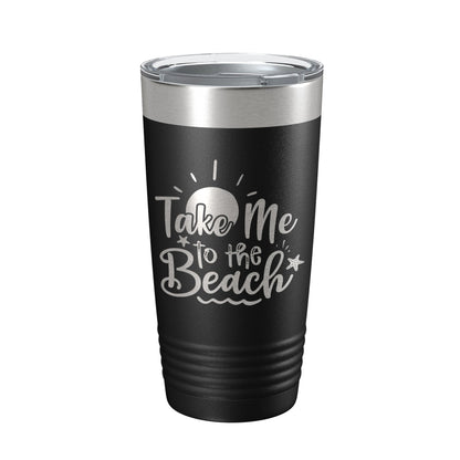 Take Me To The Beach Tumbler Travel Mug Insulated Laser Engraved Coffee Cup 20 oz-0