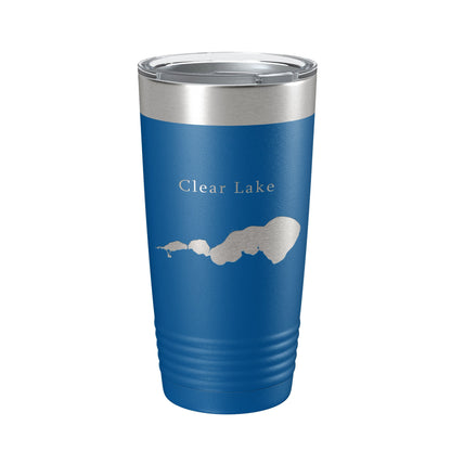 Clear Lake Map Tumbler Travel Mug Insulated Laser Engraved Coffee Cup Iowa 20 oz-6