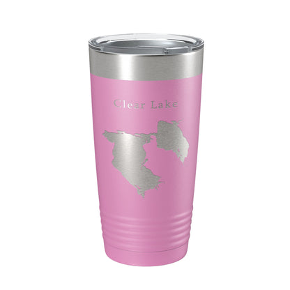 Clear Lake Reservoir Map Tumbler Travel Mug Insulated Laser Engraved Coffee Cup California 20 oz-14