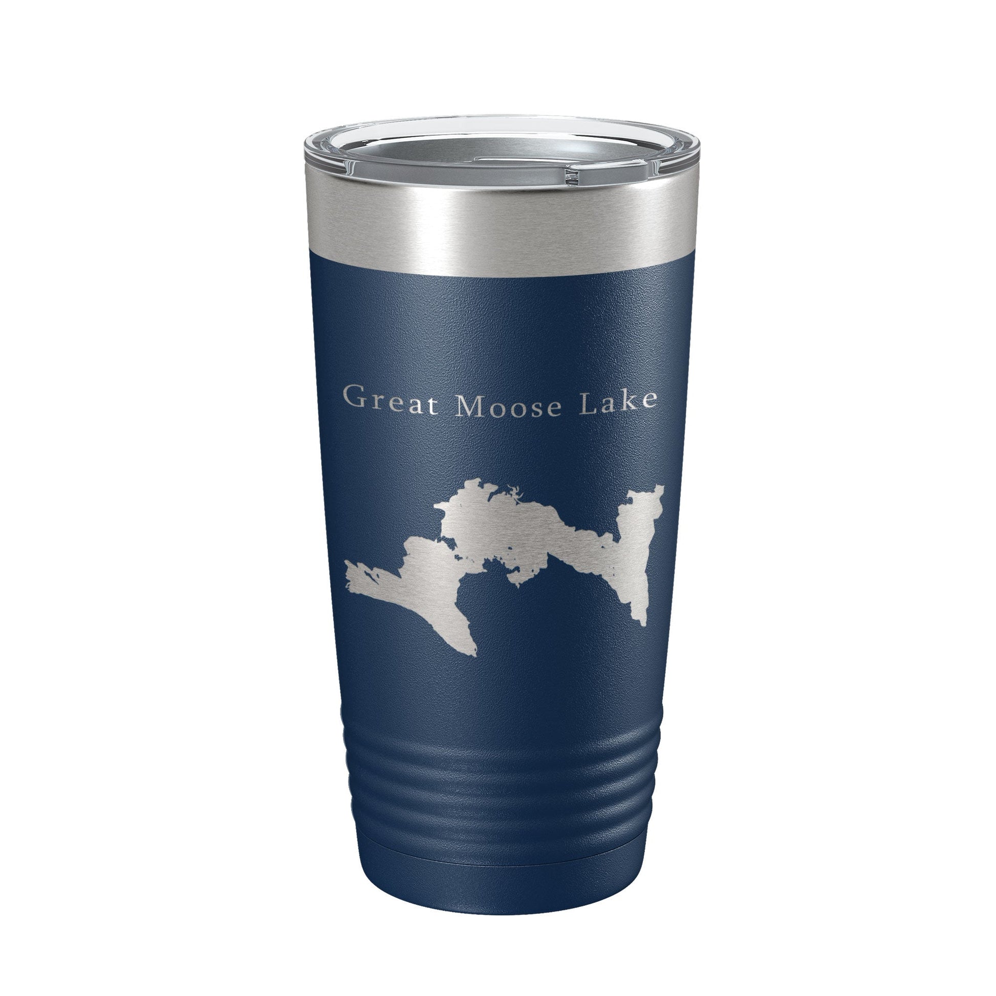 Great Moose Lake Map Tumbler Travel Mug Insulated Laser Engraved Coffee Cup Maine 20 oz-2