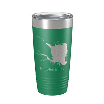 Rehoboth Bay Tumbler Lake Map Travel Mug Insulated Laser Engraved Coffee Cup Delaware 20 oz-9
