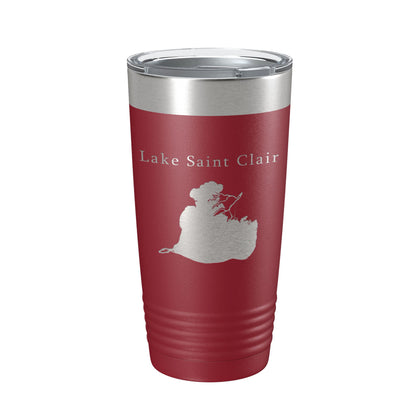 Lake Saint Clair Map Tumbler Travel Mug Insulated Laser Engraved Coffee Cup Michigan Ontario 20 oz-18